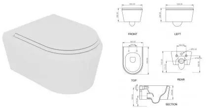Подвесной унитаз безободковый «GSG» Cruise CRWCSO001/CRCOPRSLTICR001 белый/матовый с сиденьем термопласт с микролифтом