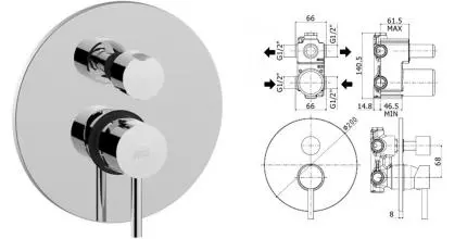Смеситель для душа «Paffoni» SK018CR хром Смеситель для душа «Paffoni» SK018CR хром