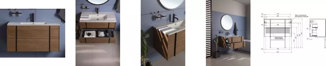 Тумба с раковиной «Allen Brau» Reality 81 (274386) (Fantasy 82) подвесная natural oak