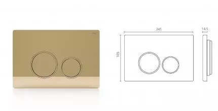 Кнопка смыва «CTESI» Round пластик золото