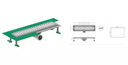 Душевой лоток «CTESI» Way Square BK4024140 боковой выпуск хром Душевой лоток «CTESI» Way Square BK4024140 боковой выпуск хром