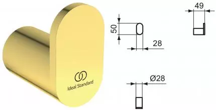 Крючок «Ideal Standard» Conca T4507A2 на стену шлифованное золото