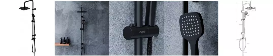 Душевая стойка «Dorff» Norma new D0712020 чёрная Душевая стойка «Dorff» Norma new D0712020 чёрная