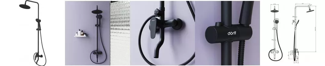 Душевая система «Dorff» Prime D0740922 чёрная Душевая система «Dorff» Prime D0740922 чёрная