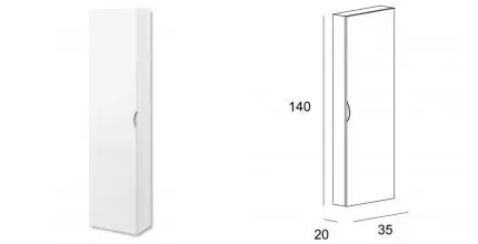 Пенал «Cezares» Stylus 35 подвесной Bianco opaco универсальный Пенал «Cezares» Stylus 35 подвесной Bianco opaco универсальный