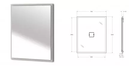 Зеркало «Cezares» Tiffany 73/90 с подсветкой и подогревом grigio nuvola универсальное