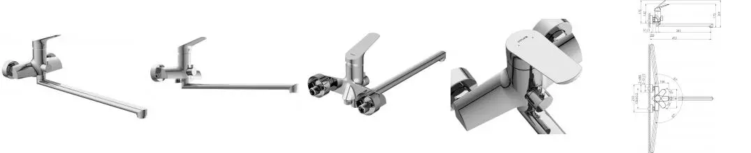 Смеситель для ванны «Cersanit» Flavis 64093 хром Смеситель для ванны «Cersanit» Flavis 64093 хром