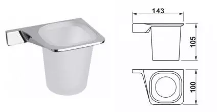 Стакан для зубных щёток «Art&Max» Gina AM-2731 на стену хром