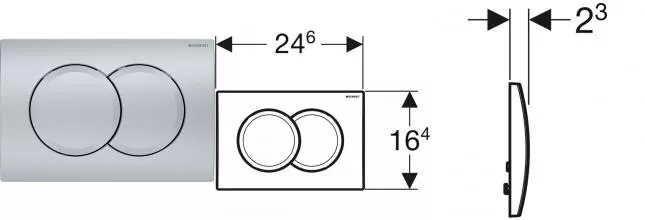 Кнопка смыва «Geberit» Delta 01 115.107.46.1 матовый хром