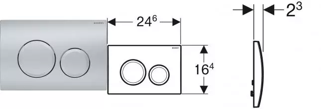 Кнопка смыва «Geberit» Delta 20 115.127.46.1 матовый хром