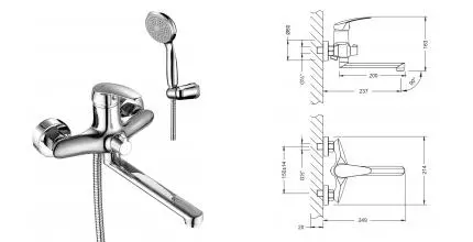 Смеситель для ванны «Lemark» Linara LM0417C хром