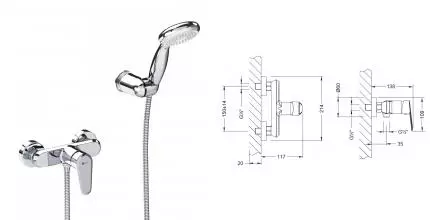 Смеситель для душа «Lemark» Point LM0303C хром Смеситель для душа «Lemark» Point LM0303C хром