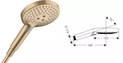 Ручная лейка «Hansgrohe» aindance Select S 26530140 шлифованная бронза Ручная лейка «Hansgrohe» aindance Select S 26530140 шлифованная бронза