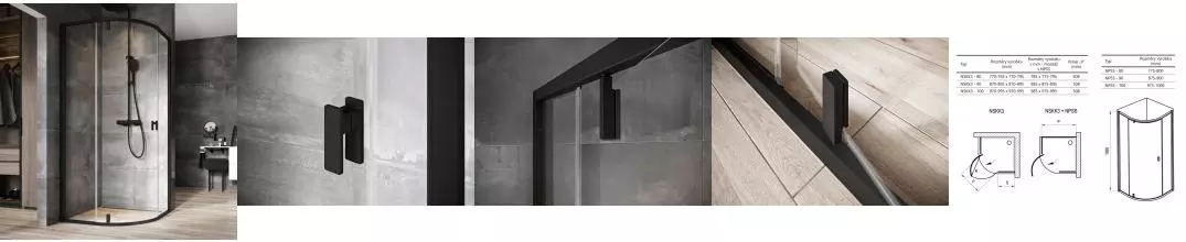 Душевой угол-ограждение «Ravak» NSKK3 100/100 четверть круга Transparent/чёрный универсальный Душевой угол-ограждение «Ravak» NSKK3 100/100 четверть круга Transparent/чёрный универсальный