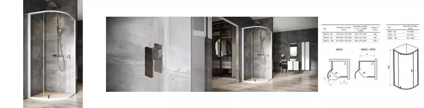 Душевой угол-ограждение «Ravak» NSKK3 80/80 четверть круга Transparent/белый универсальный Душевой угол-ограждение «Ravak» NSKK3 80/80 четверть круга Transparent/белый универсальный