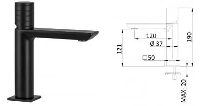 Смеситель для раковины «Remer» Edge EG610CFP брашированный чёрный хром Смеситель для раковины «Remer» Edge EG610CFP брашированный чёрный хром