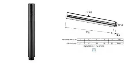 Ручная лейка «Remer» 317MDNOX чёрная матовая