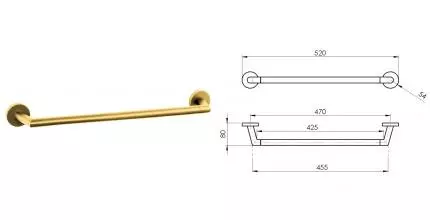 Полотенцедержатель «Remer» Guest GS40BG на стену брашированное золото Полотенцедержатель «Remer» Guest GS40BG на стену брашированное золото