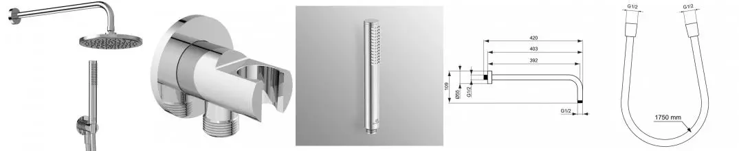 Душевая стойка «Ideal Standard» IdealRain BD389AA хром Душевая стойка «Ideal Standard» IdealRain BD389AA хром