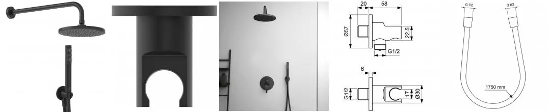 Душевая стойка «Ideal Standard» IdealRain BD389XG чёрная матовая Душевая стойка «Ideal Standard» IdealRain BD389XG чёрная матовая
