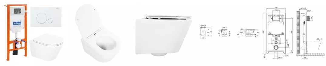 Комплект инсталляция с унитазом, крышкой и кнопкой смыва «Belbagno» Tre BB8001CHR/SC/BB002-80/BB014-SR-BIANCO безободковый белый Комплект инсталляция с унитазом, крышкой и кнопкой смыва «Belbagno» Tre BB8001CHR/SC/BB002-80/BB014-SR-BIANCO безободковый белый
