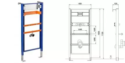 Инсталляция для писсуара «Aquanika» Basic 10.711.450.00.00