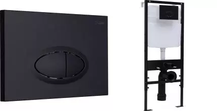 Кнопка смыва «Logan» Oval 00297676 пластик Black Mattе Кнопка смыва «Logan» Oval 00297676 пластик Black Mattе