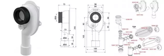 Сифон для писсуара «AlcaPlast» AG210901345 (аналог A45C)