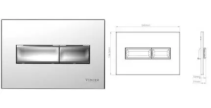 Кнопка смыва «Vincea» Line VFP-732CH пластик хром