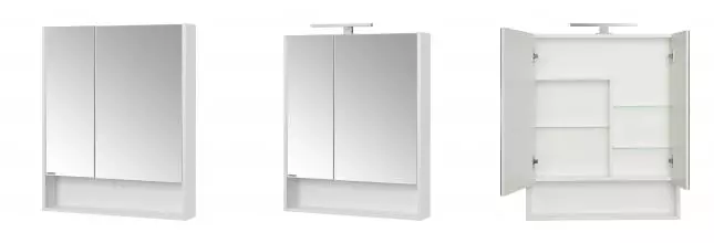 Зеркальный шкаф «Aquaton» Сканди 90 без света белый глянцевый