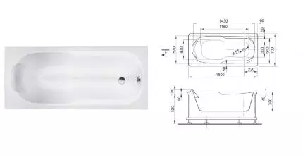 Ванна акриловая Iva 150х70 13415070 · Pestan, 13415070