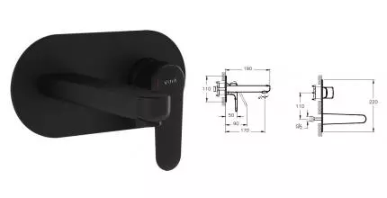 Внешняя часть смесителя «Vitra» Root Round A4272136EXP чёрная матовая Внешняя часть смесителя «Vitra» Root Round A4272136EXP чёрная матовая