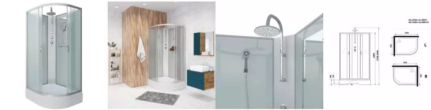 Душевая кабина «Niagara» NG-33084-14LBKT 100/80 средний поддон матовая/белая без крыши левая Душевая кабина «Niagara» NG-33084-14LBKT 100/80 средний поддон матовая/белая без крыши левая