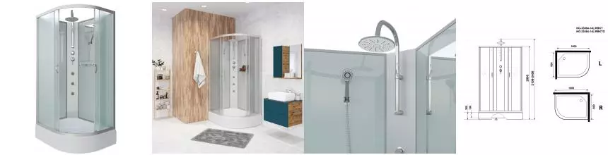 Душевая кабина «Niagara» NG-33084-14LBKTG 100/80 средний поддон матовая/белая без крыши с гидромассажем левая Душевая кабина «Niagara» NG-33084-14LBKTG 100/80 средний поддон матовая/белая без крыши с гидромассажем левая