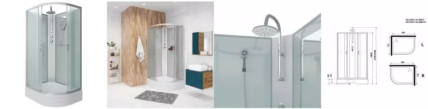 Душевая кабина «Niagara» NG-33974-14LBKT 90/70 средний поддон матовая/белая без крыши левая Душевая кабина «Niagara» NG-33974-14LBKT 90/70 средний поддон матовая/белая без крыши левая