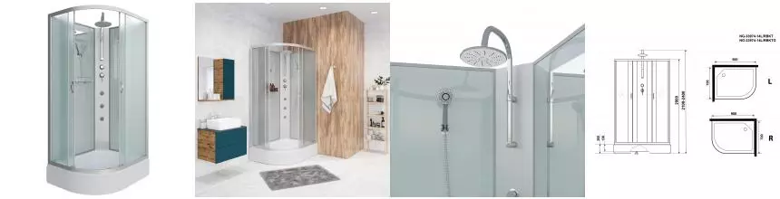 Душевая кабина «Niagara» NG-33974-14RBKTG 90/70 средний поддон матовая/белая без крыши с гидромассажем правая Душевая кабина «Niagara» NG-33974-14RBKTG 90/70 средний поддон матовая/белая без крыши с гидромассажем правая