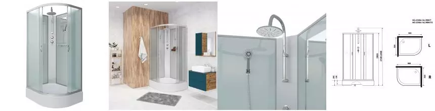 Душевая кабина «Niagara» NG-33984-14LBKT 90/80 средний поддон матовая/белая без крыши левая Душевая кабина «Niagara» NG-33984-14LBKT 90/80 средний поддон матовая/белая без крыши левая