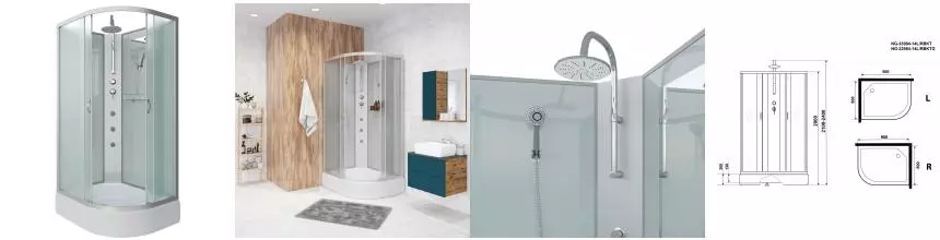 Душевая кабина «Niagara» NG-33984-14LBKTG 90/80 средний поддон матовая/белая без крыши с гидромассажем левая Душевая кабина «Niagara» NG-33984-14LBKTG 90/80 средний поддон матовая/белая без крыши с гидромассажем левая