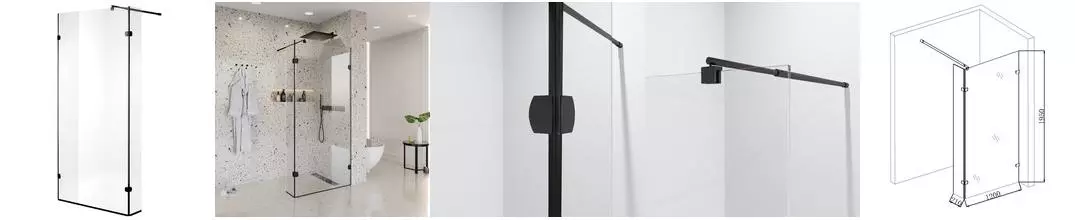 Душевая перегородка «Niagara» NG-682-12 BLACK 120/195 прозрачная/чёрная без поддона универсальная Душевая перегородка «Niagara» NG-682-12 BLACK 120/195 прозрачная/чёрная без поддона универсальная