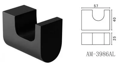 Крючок «Art&Max» Platino AM-E-3986-MB на стену чёрный матовый