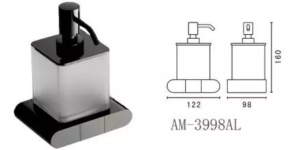 Дозатор для мыла «Art&Max» Platino AM-E-3998-MB на стену чёрный матовый