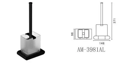 Ёршик для унитаза «Art&Max» Platino AM-E-3981-MB на стену чёрный матовый