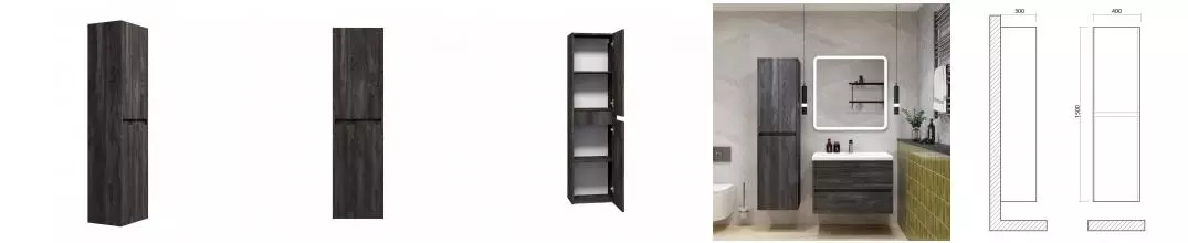 Пенал «Art&Max» Family-M 40 подвесной Iron Stone универсальный Пенал «Art&Max» Family-M 40 подвесной Iron Stone универсальный