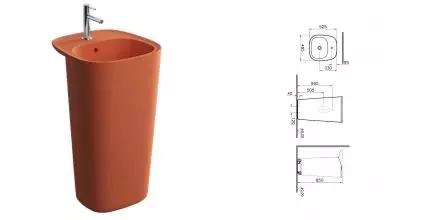 Раковина «Vitra» Plural 49/53 7814B477-0001 фарфоровая терра-росса матовый Раковина «Vitra» Plural 49/53 7814B477-0001 фарфоровая терра-росса матовый