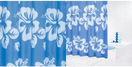 Штора для ванной «Ridder» Flowerpower 42353 180/200 синяя/голубая