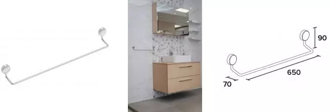 Полотенцедержатель «Koin» Simple SI220 на стену хром