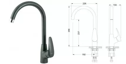 Смеситель для кухонной мойки «Lemark» Linara LM0405PAN антрацит Смеситель для кухонной мойки «Lemark» Linara LM0405PAN антрацит