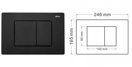Кнопка смыва «Abber» AC0120MB металл черная матовая Кнопка смыва «Abber» AC0120MB металл черная матовая