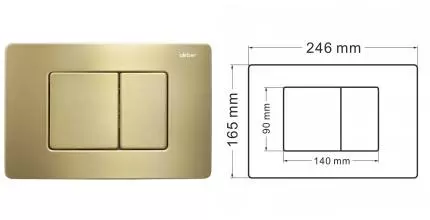 Кнопка смыва «Abber» AC0120MMG металл золото матовое
