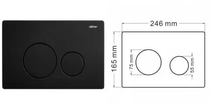 Кнопка смыва «Abber» AC0121MB металл черная матовая Кнопка смыва «Abber» AC0121MB металл черная матовая